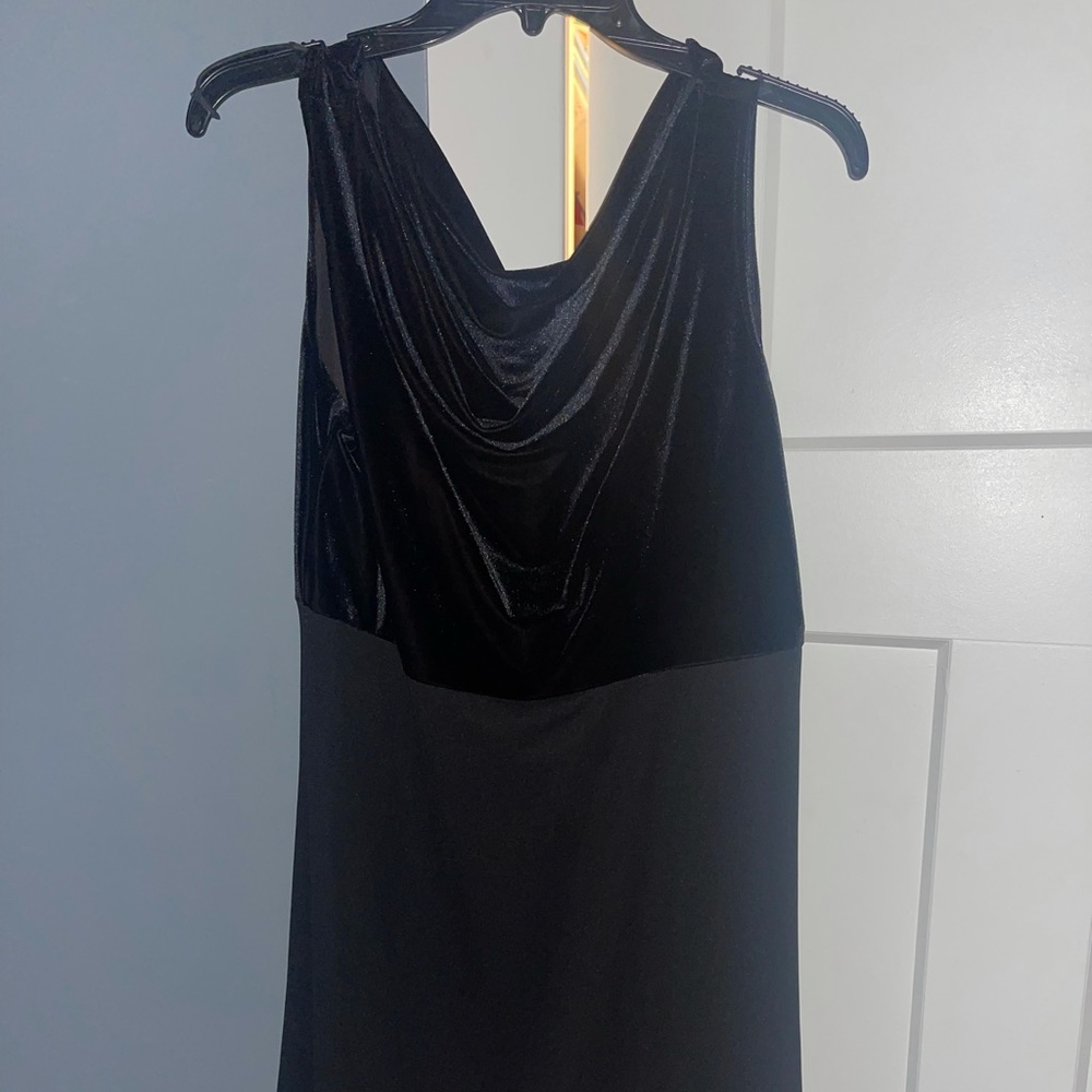 Dare to Bare Stretch Velvet On Top Flowy Bottom Dress Sleeveless Women large